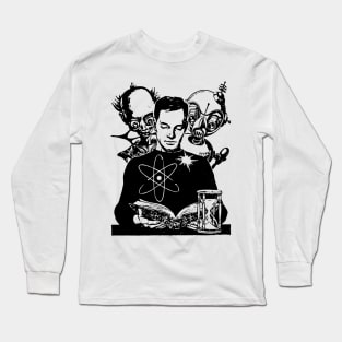 Man Reads with Alien and Robot Long Sleeve T-Shirt